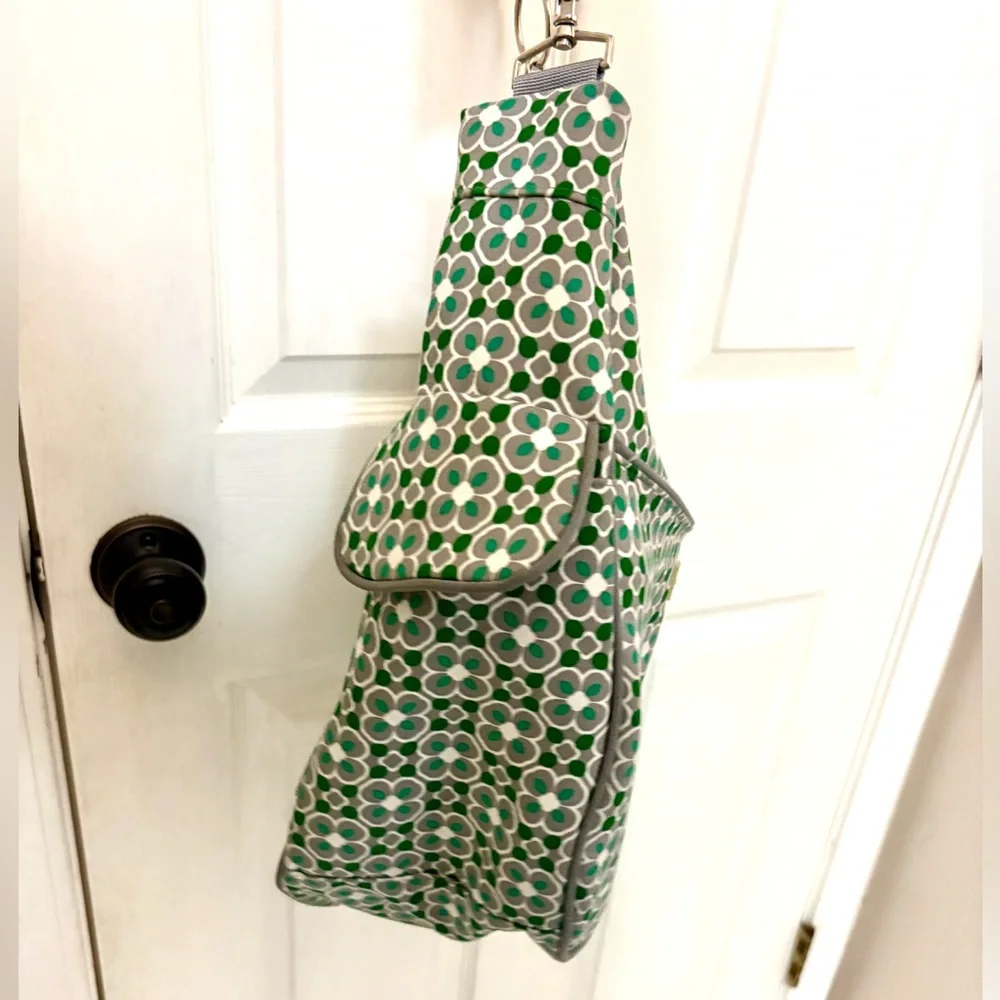 The Bumble Collection Crossbody Floral Print Grey & Green Diaper Bag